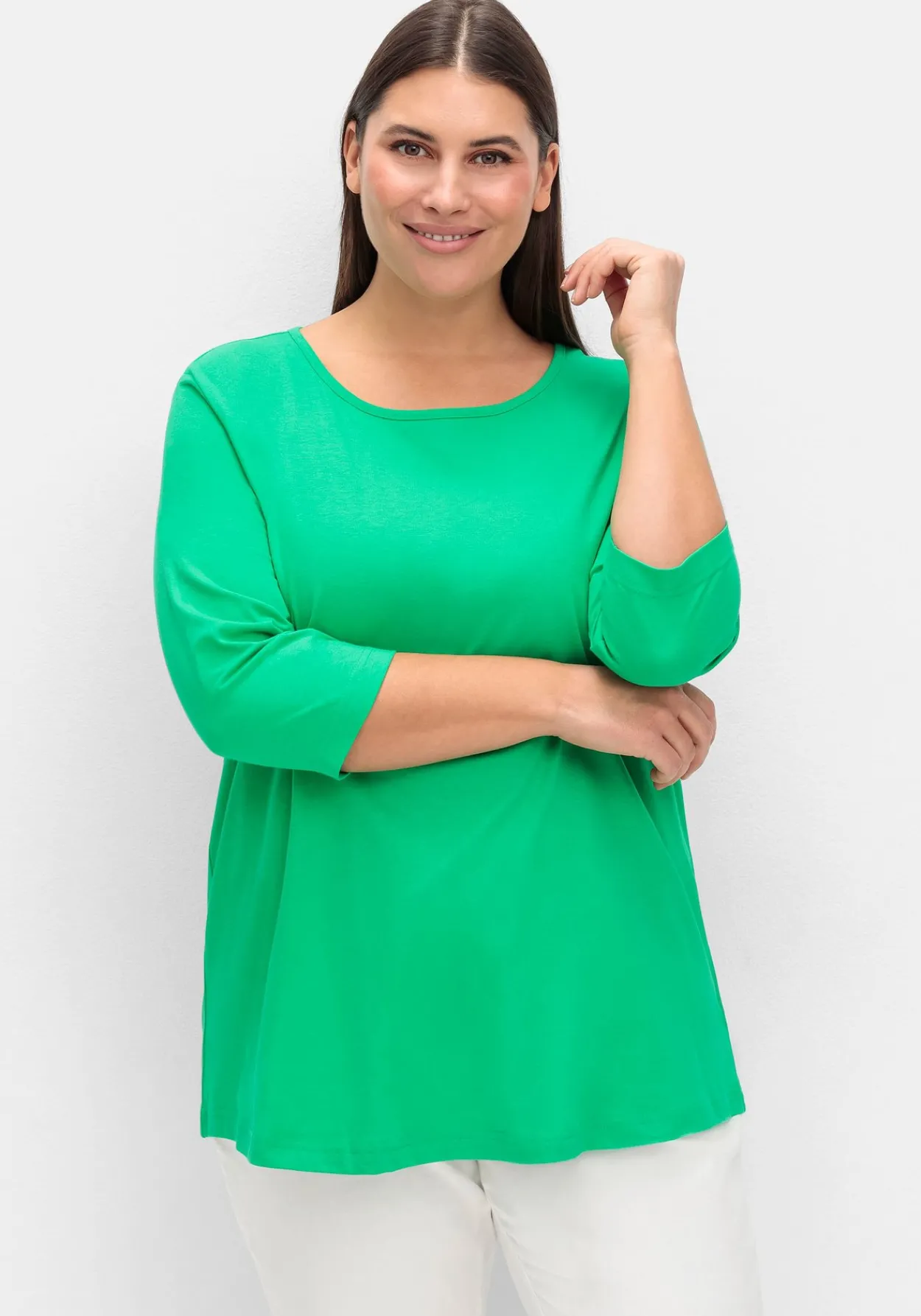 Doppelpack 3/4-Arm-Shirts in leichter A-Linie<sheego Online