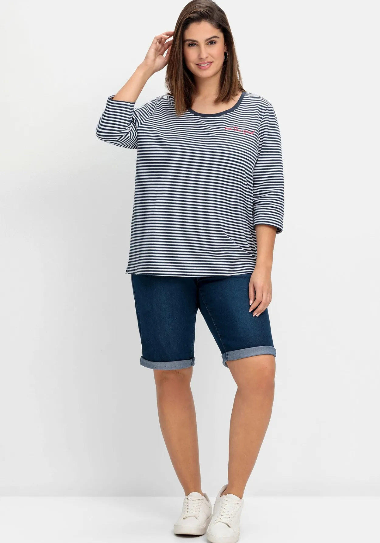 Doppelpack Jeans-Bermudas, mit Gummibund<sheego Fashion