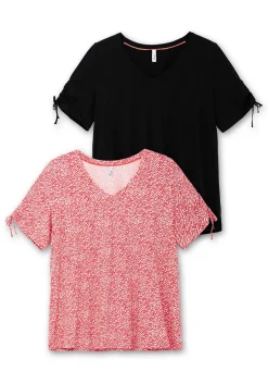 Doppelpack Shirts mit Tunnelzug am Ärmel<sheego Hot