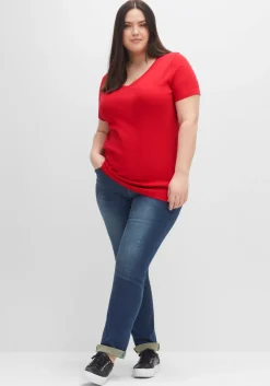 Doppelpack Shirts mit V-Ausschnitt<sheego Discount