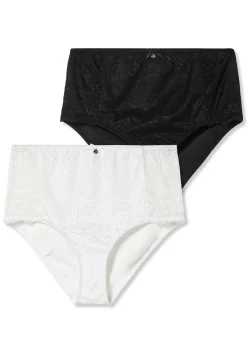 Doppelpack Taillenslips mit Spitzeneinsatz<sheego Clearance