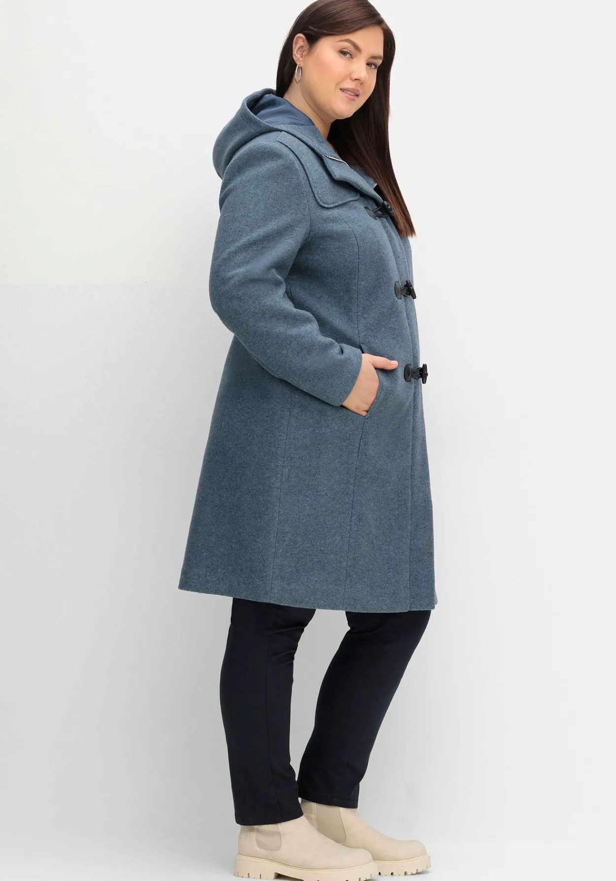 Dufflecoat mit Wollanteil und Kapuze<sheego Sale
