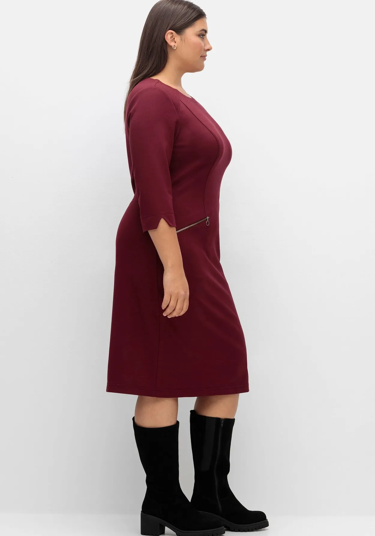 Etuikleid mit 3/4-Arm, im Materialmix<sheego New