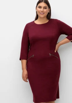 Etuikleid mit 3/4-Arm, im Materialmix<sheego New