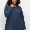 Fein meliertes Langarmshirt in A-Linie, mit Rundhals<sheego Clearance