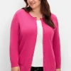 Feinstrickjacke mit Rundhalsausschnitt und Knopfleiste<sheego Sale