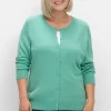 Feinstrickjacke mit Rundhalsausschnitt und Knopfleiste<sheego Outlet