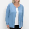 Feinstrickjacke mit Rundhalsausschnitt und Knopfleiste<sheego New
