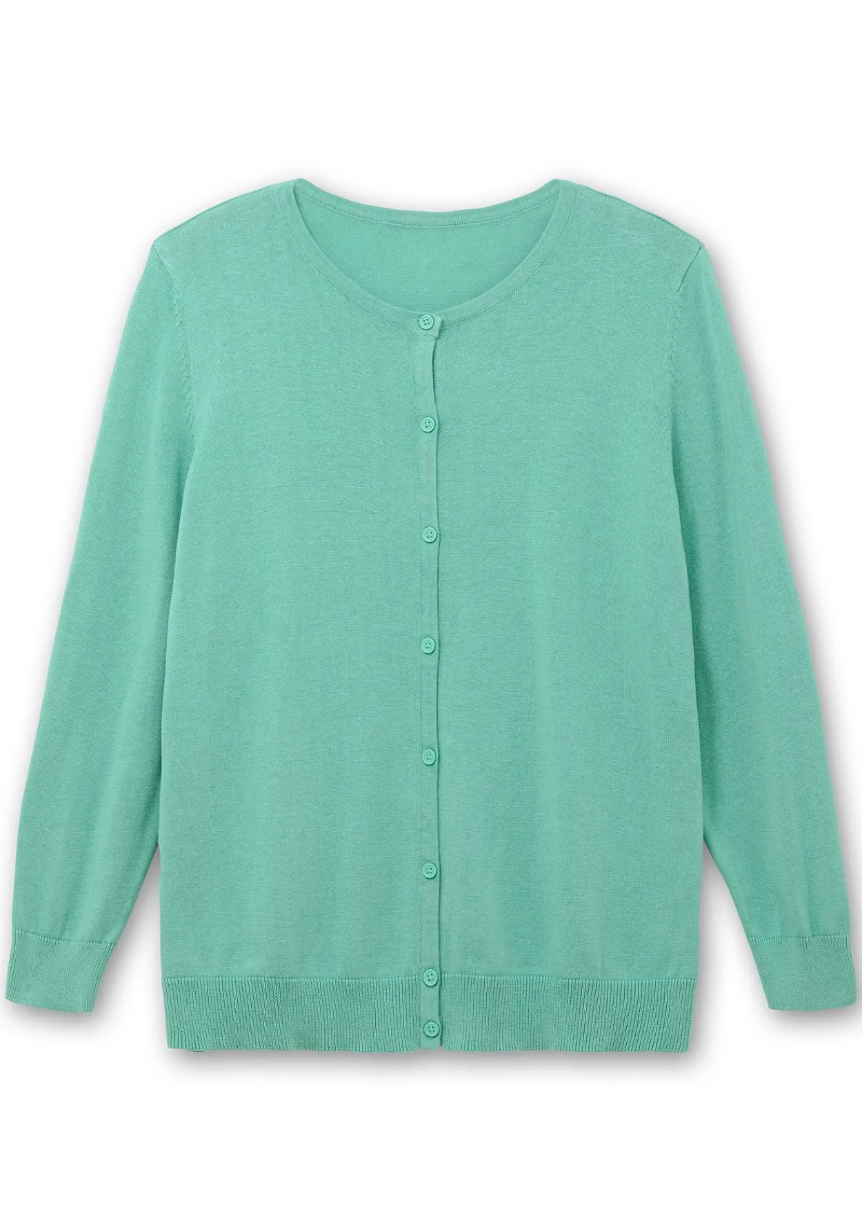 Feinstrickjacke mit Rundhalsausschnitt und Knopfleiste<sheego Outlet