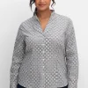 Figurbetonte Bluse mit Stehkragen, bügelfrei<sheego Hot
