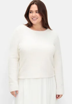 Flauschiger Pullover mit tiefem V-Ausschnitt hinten<sheego Sale