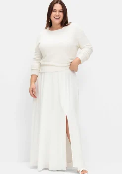 Flauschiger Pullover mit tiefem V-Ausschnitt hinten<sheego Sale