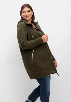 Fleecejacke mit Kapuze, in Melange-Optik<sheego Hot