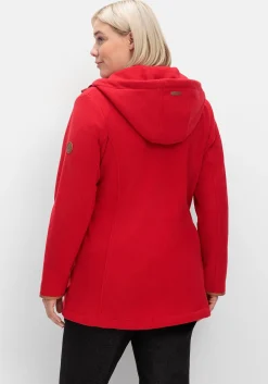 Fleecejacke mit Kapuze und Kontrastdetails<sheego Discount