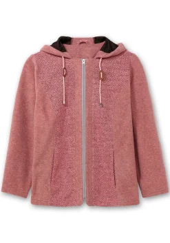 Fleecejacke mit Kapuze und Strick-Einsätzen<sheego New