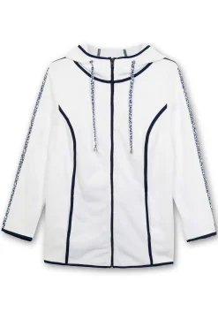 Fleecejacke mit Kapuze und Zierbändern<sheego Outlet