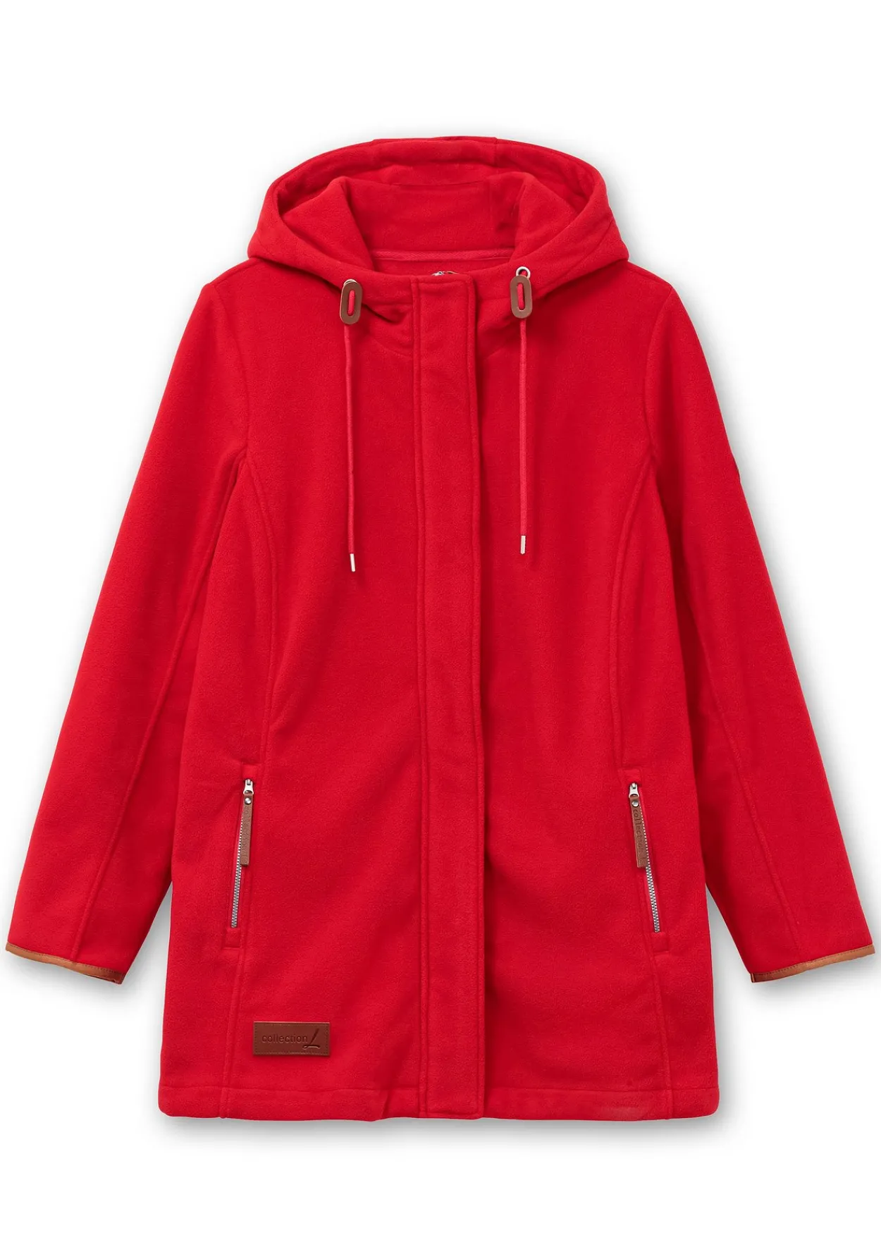 Fleecejacke mit Kapuze und Kontrastdetails<sheego Discount
