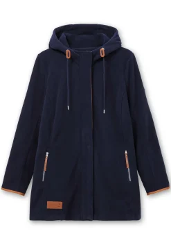Fleecejacke mit Kapuze und Kontrastdetails<sheego Outlet