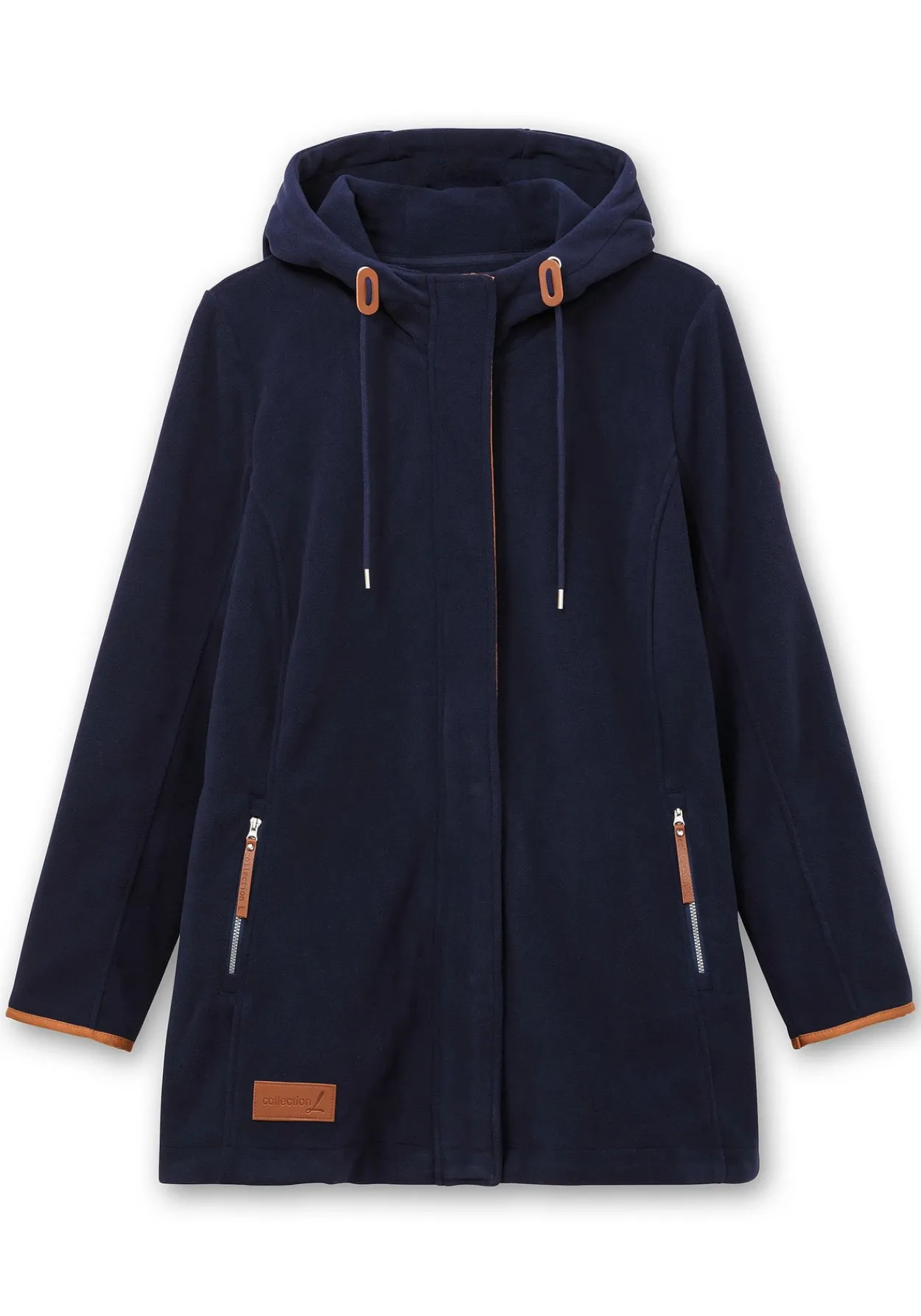 Fleecejacke mit Kapuze und Kontrastdetails<sheego Outlet