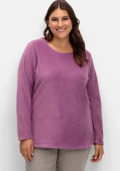 Fleeceshirt mit abgerundetem Saum<sheego Online