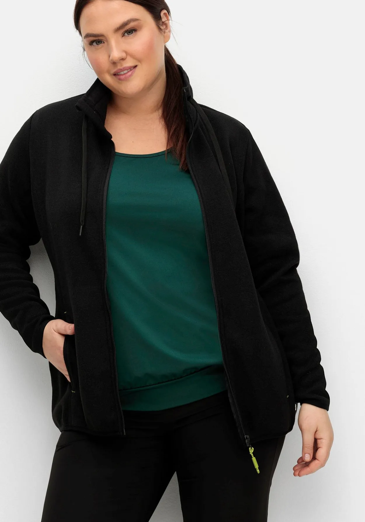 Funktionsjacke aus Strickfleece, mit Stehkragen<sheego New