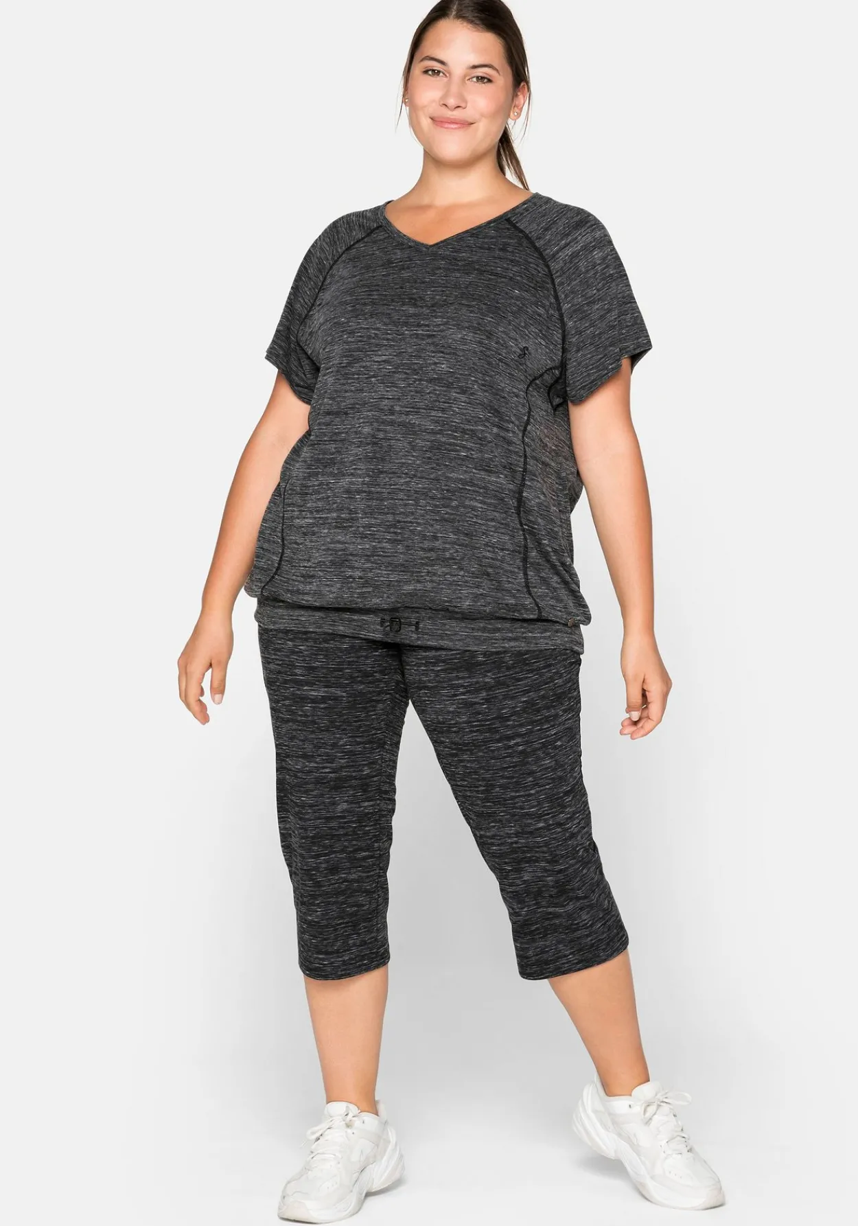 Funktionsshirt im Oversized-Schnitt, mit Saumbündchen<sheego Outlet