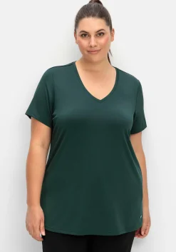 Funktionsshirt mit V-Ausschnitt<sheego Hot