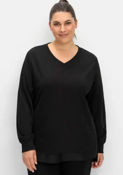 Funktions-Sweatshirt mit V-Ausschnitt<sheego Discount