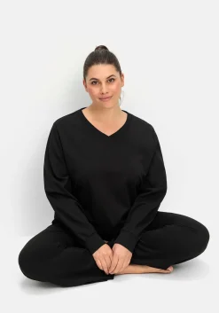 Funktions-Sweatshirt mit V-Ausschnitt<sheego Discount