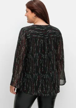 Gefütterte Chiffontunika mit Alloverprint<sheego Fashion