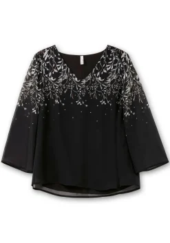 Gefütterte Chiffontunika mit Alloverprint<sheego Outlet