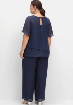Georgette-Overall im Lagenlook, mit weitem Bein<sheego Discount
