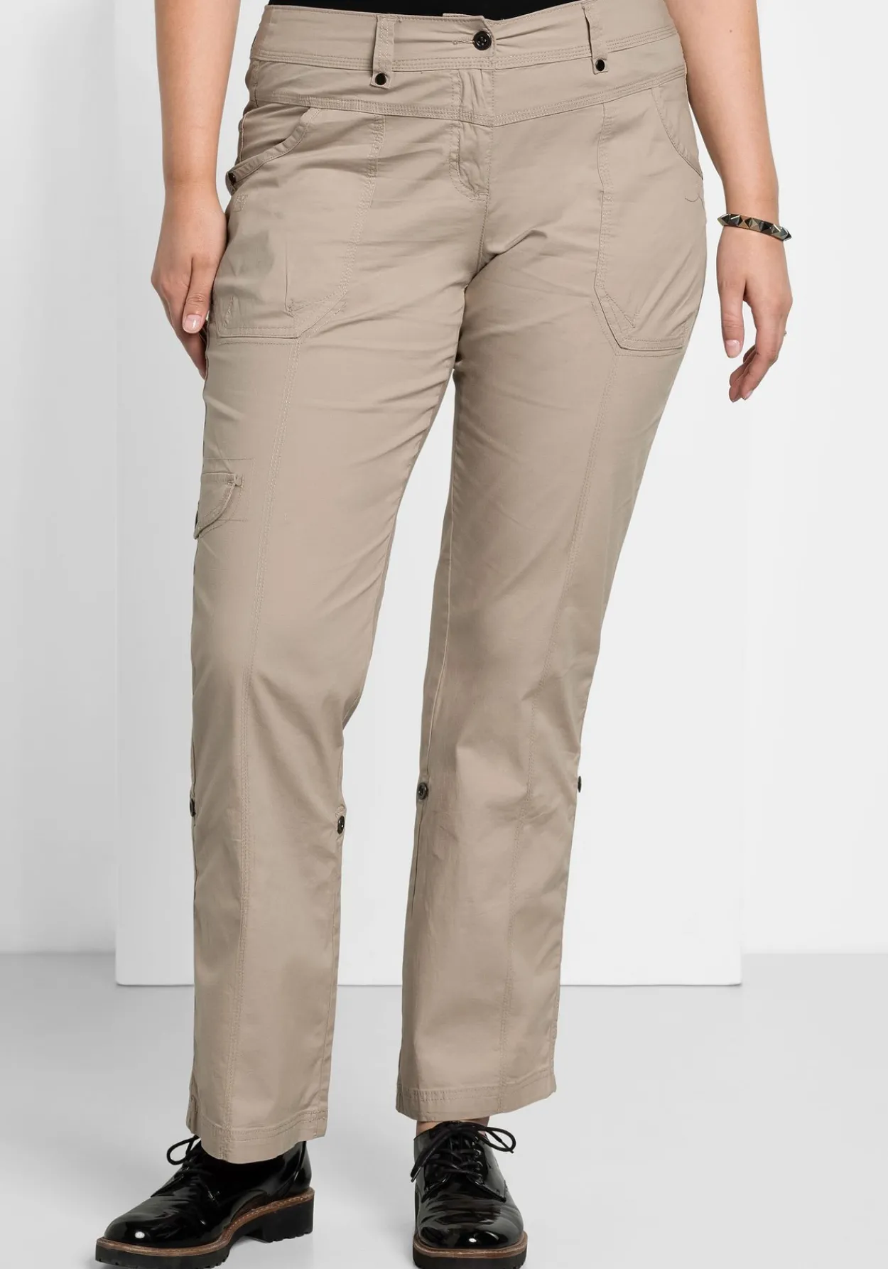 Gerade Cargo-Hose mit krempelbaren Beinen<sheego Clearance