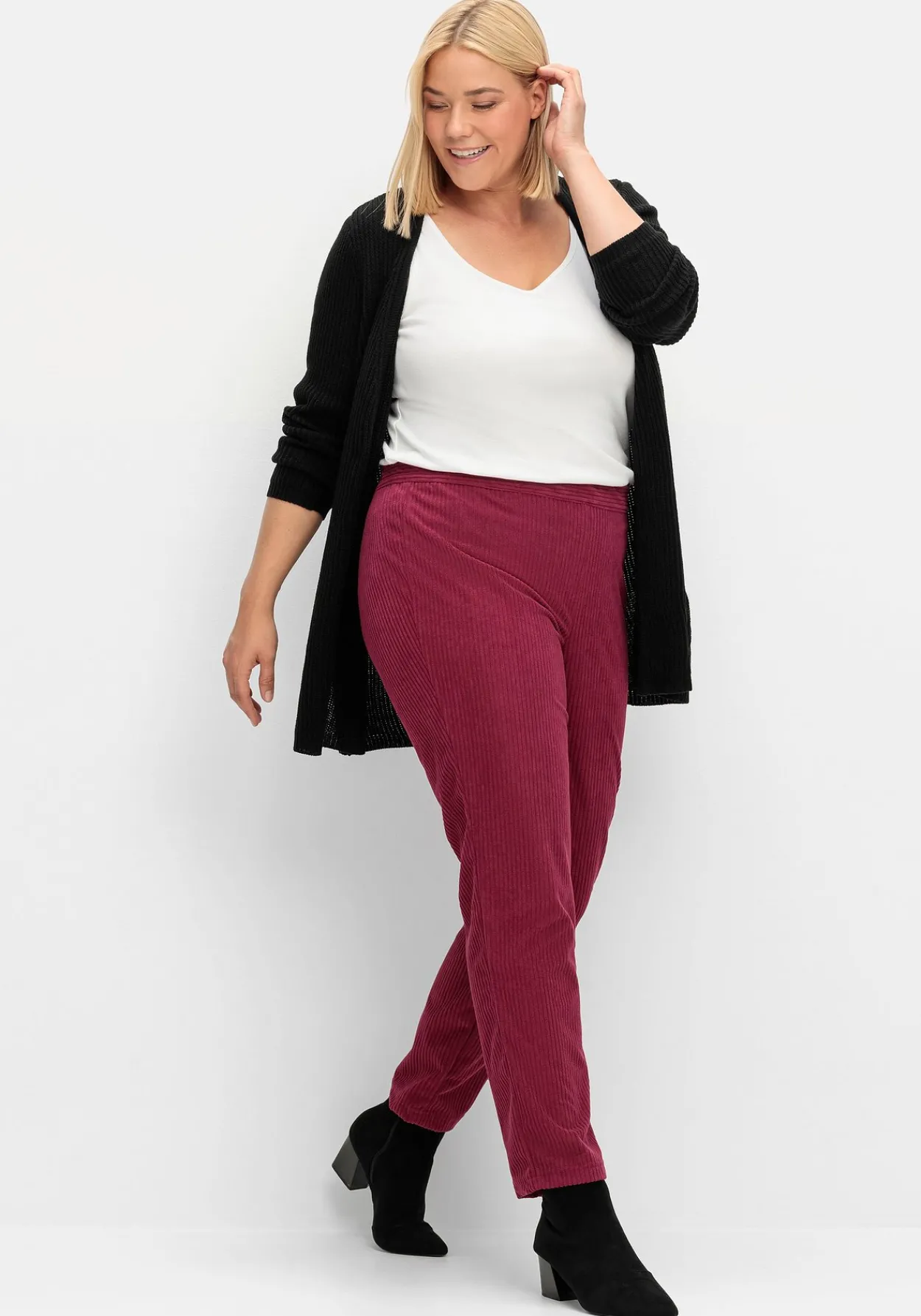 Gerade Cordhose mit Gummizugbund<sheego Clearance