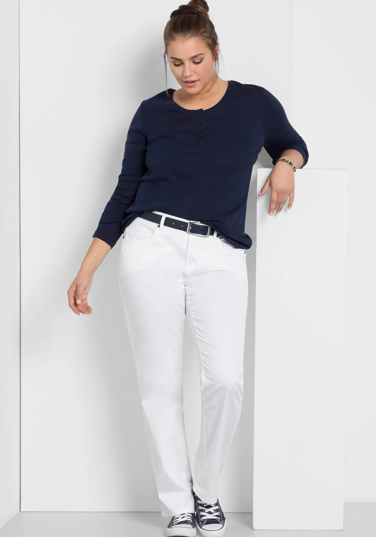 Gerade Hose aus Baumwoll-Twill<sheego Discount