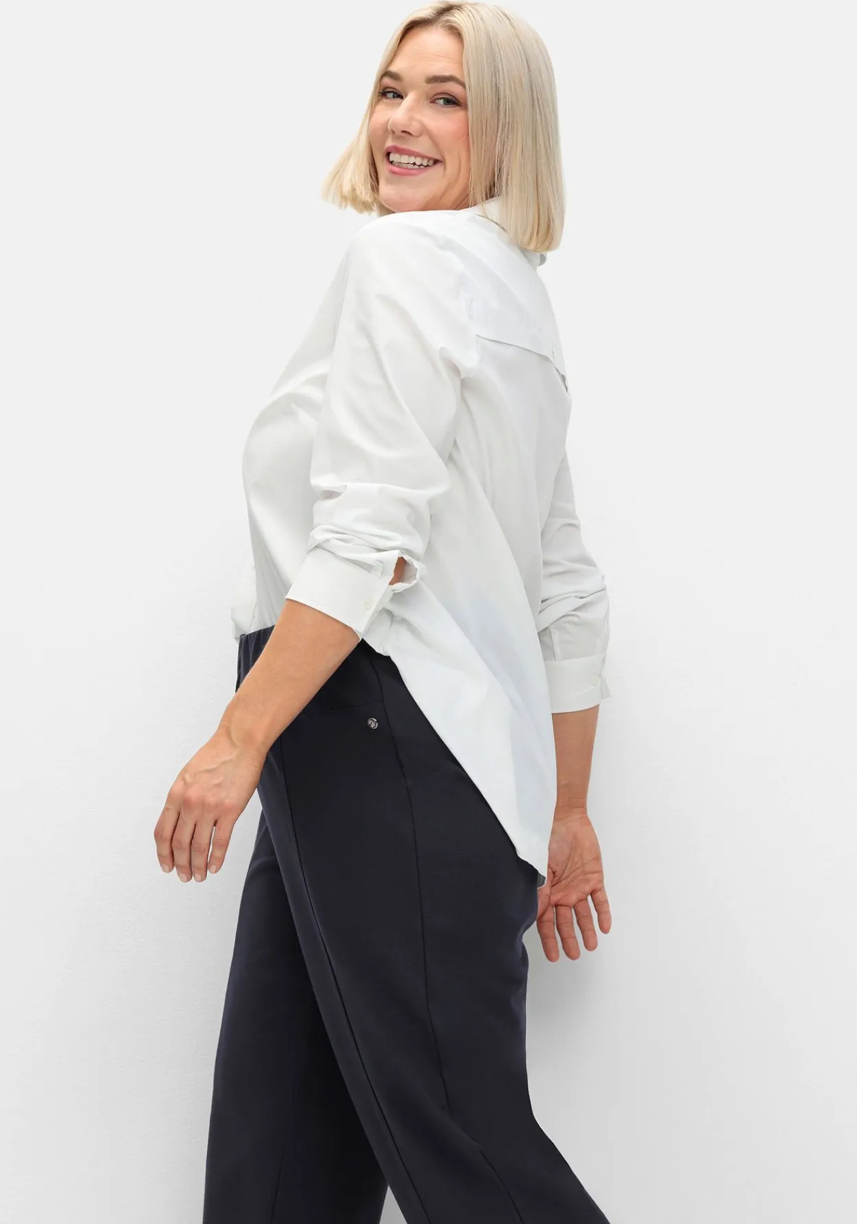 Gerade Hose aus Interlock, mit elastischem Bund<sheego Discount