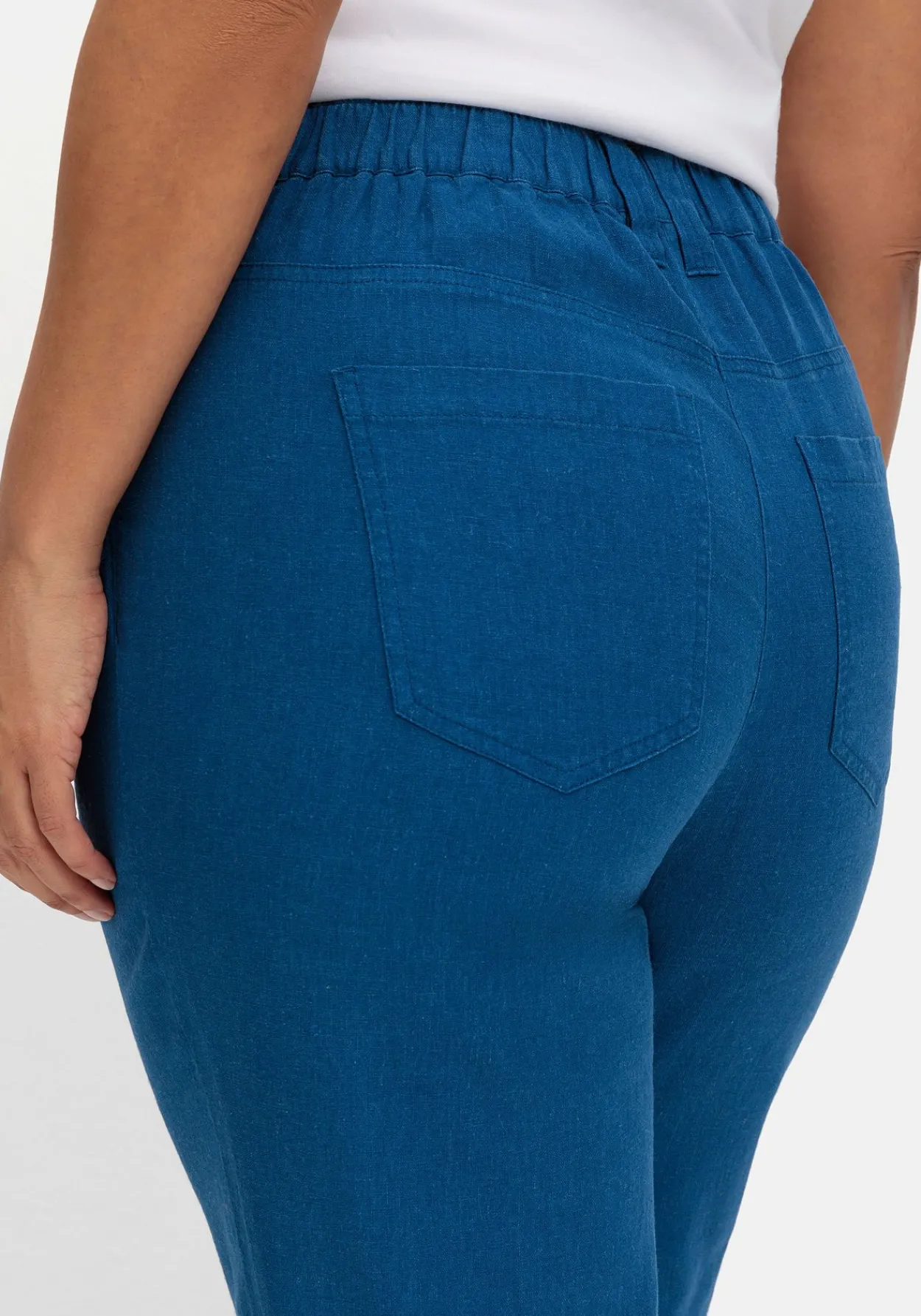 Gerade 7/8-Hose aus Leinen-Mix, mit Teilgummibund<sheego New