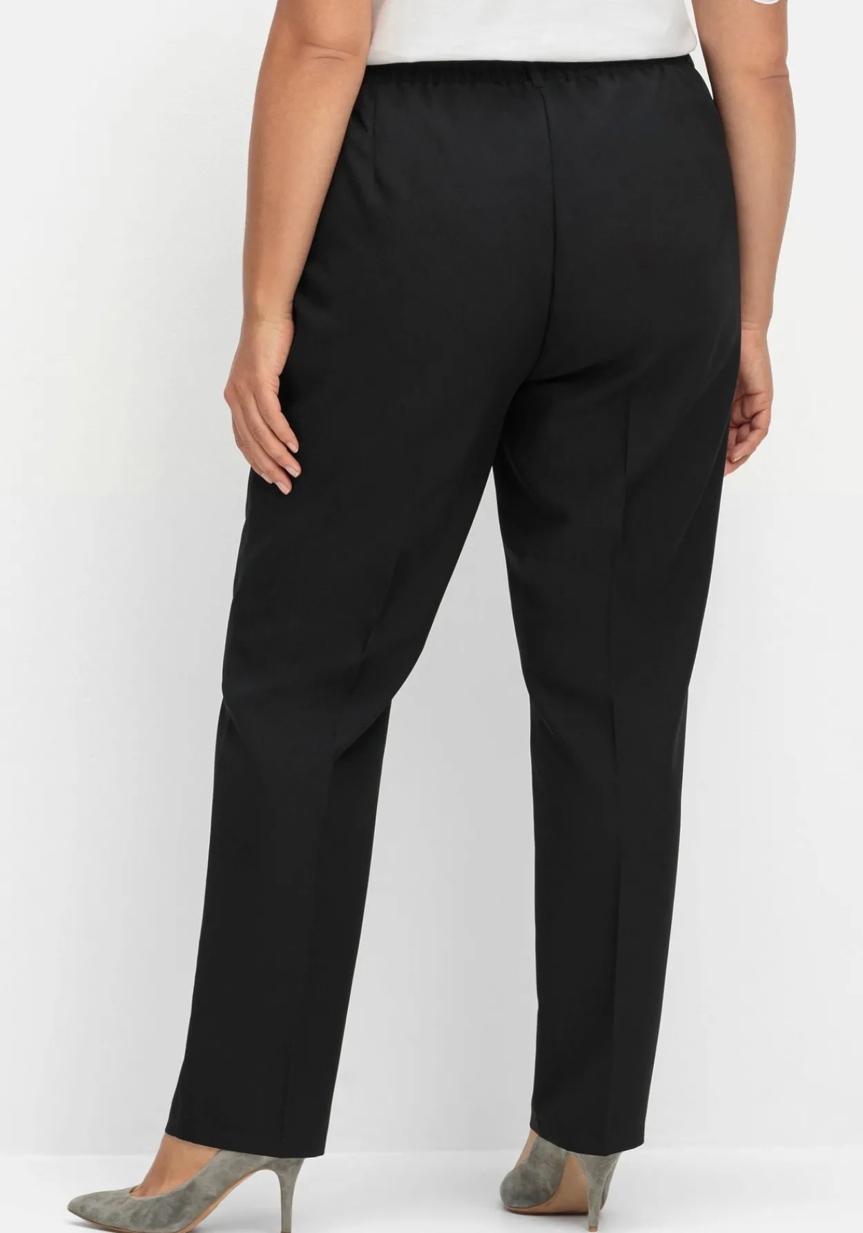 Gerade Hose mit Schlupfbund und Bügelfalten<sheego Outlet