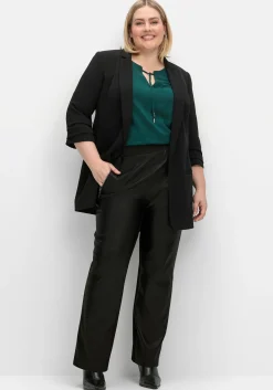 Gerade Hose mit Stretchbund, im Materialmix<sheego Fashion