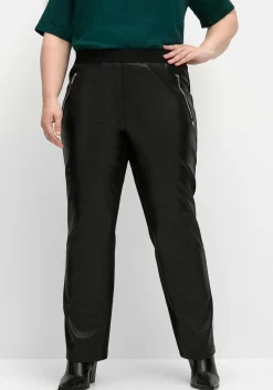 Gerade Hose mit Stretchbund, im Materialmix<sheego Fashion