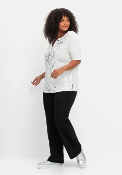 Gerade Hose mit Zierriegeln und Gürtelschlaufen<sheego Discount