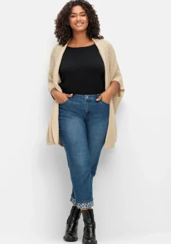 Gerade Jeans in 7/8-Länge, mit Herzchen-Einsätzen<sheego Fashion