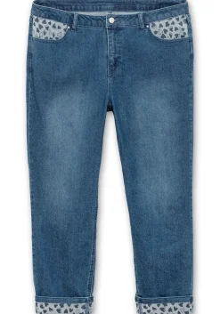 Gerade Jeans in 7/8-Länge, mit Herzchen-Einsätzen<sheego Fashion