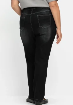 Gerade Jeans mit elastischem High-Waist-Bund<sheego Clearance