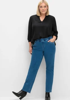 Gerade Jeans mit Gummibund und Shaping-Einsatz<sheego Clearance