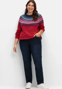 Gerade Jeans mit kariertem Thermo-Innenfutter<sheego x Collection L. Sale