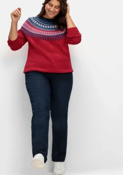 Gerade Jeans mit kariertem Thermo-Innenfutter<sheego x Collection L. Sale