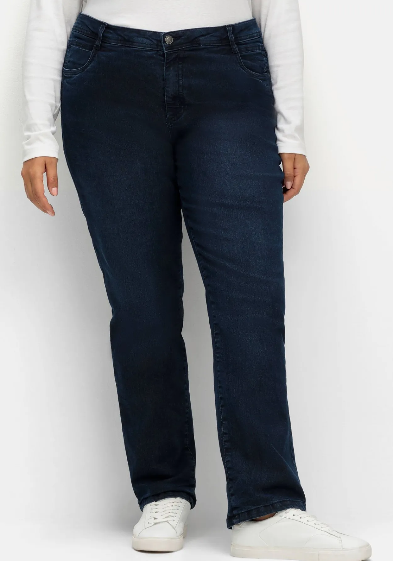 Gerade Jeans mit kariertem Thermo-Innenfutter<sheego x Collection L. Sale