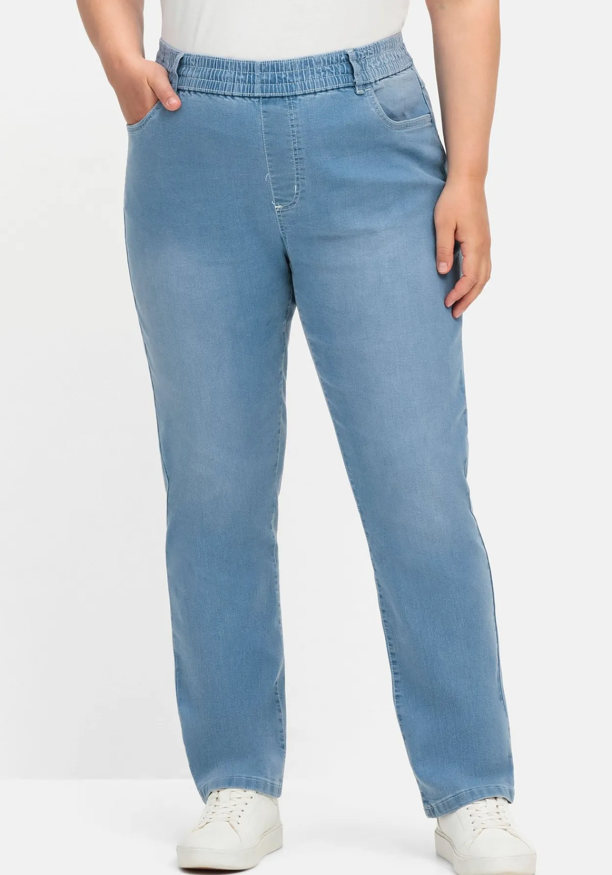 Gerade Jeans mit Rundum-Dehnbund<sheego Outlet