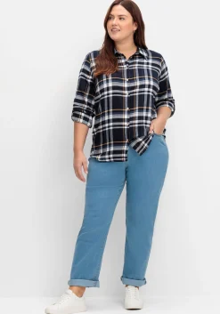 Gerade Jeans mit seitlichem Stretchbund<sheego Sale